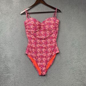 Old Navy Swimsuit Womens L Pink Floral Padded Lined Adjustable Straps NWT